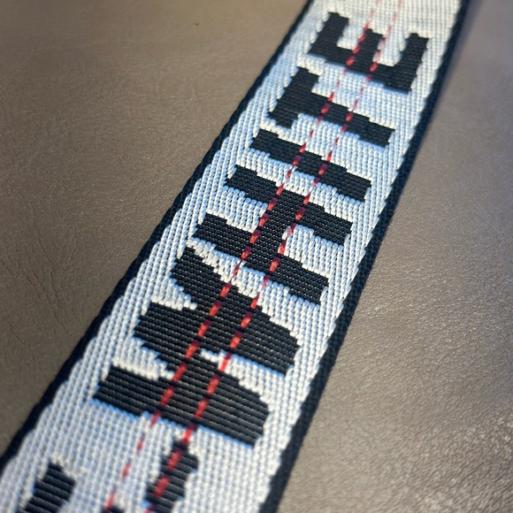 Authentic OFF-WHITE White Industrial Belt Long 200cm Black Hardware Made Italy - Picture 9 of 9